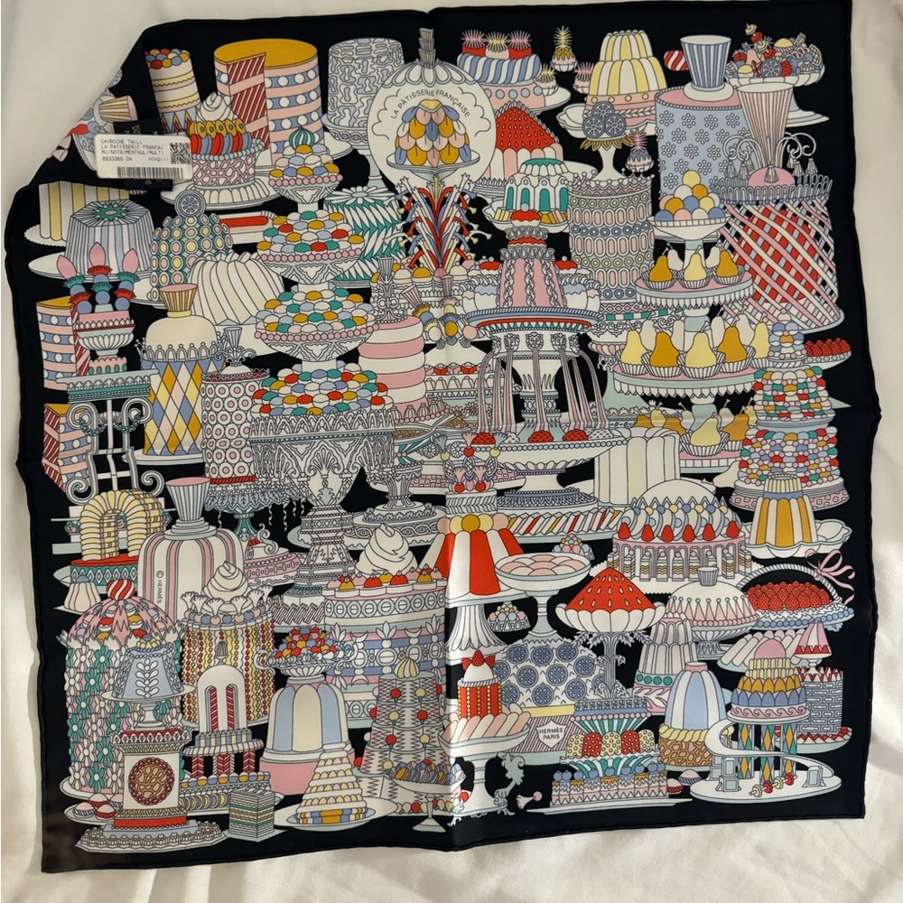 Hermes Silk La Patisserie Francaise Scarf 45
